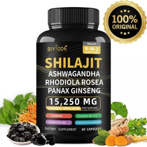 Shilajit 100% Puro 60 Capsulas💎EL ORIGINAL💎 Fuente de Energía Vital del Himalaya